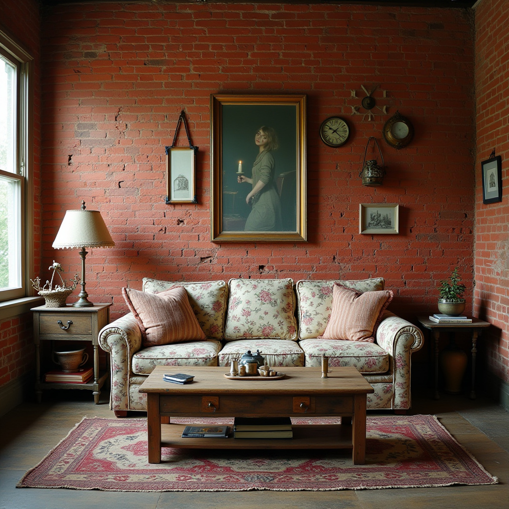 Red Brick Wall Living Room 9
