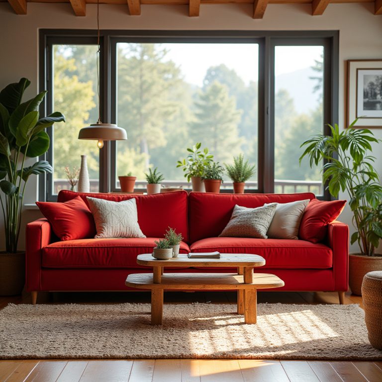 Red Couch Living Room 1