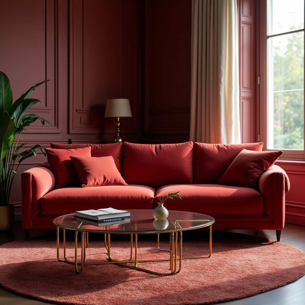 Red Couch Living Room 11