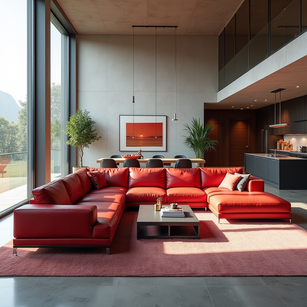 Red Couch Living Room 16