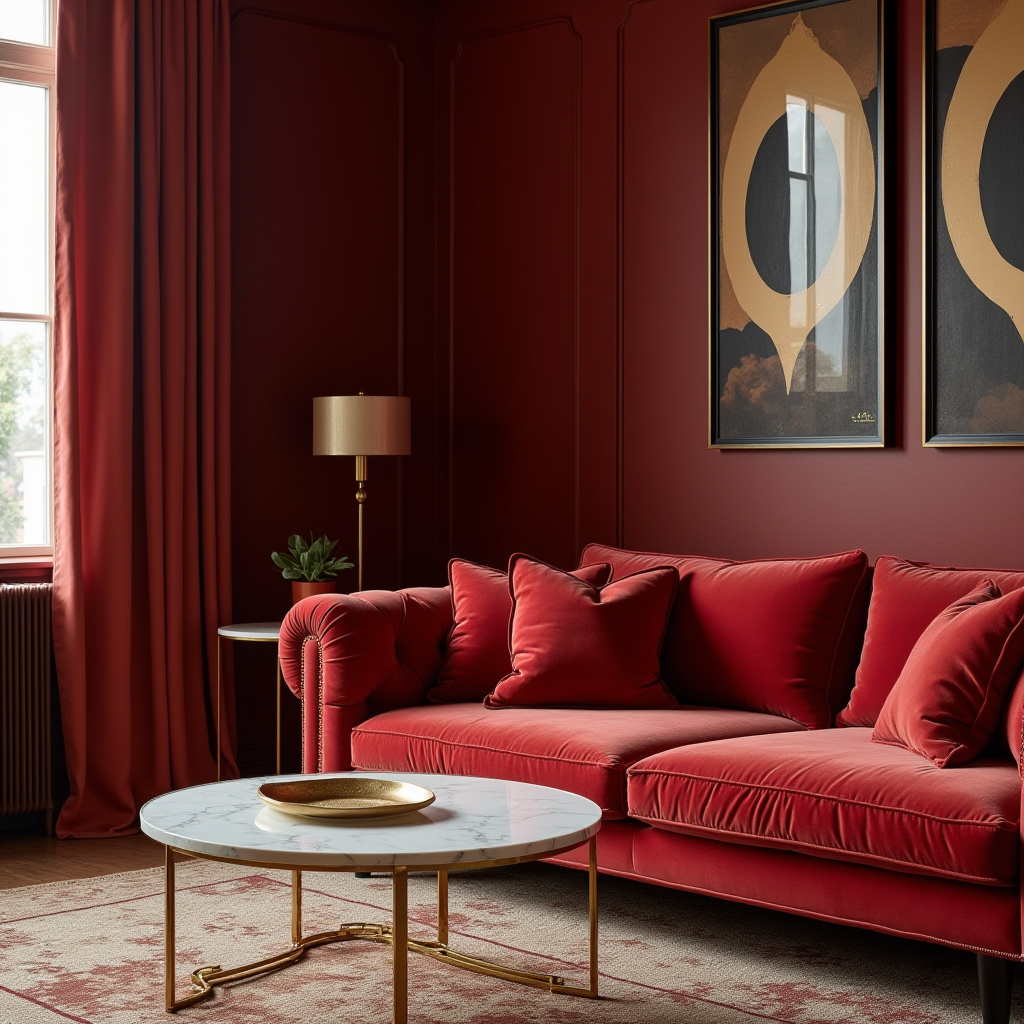 Red Couch Living Room 18