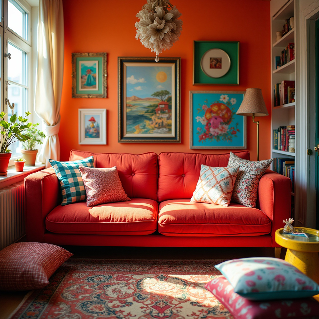 Red Couch Living Room 19