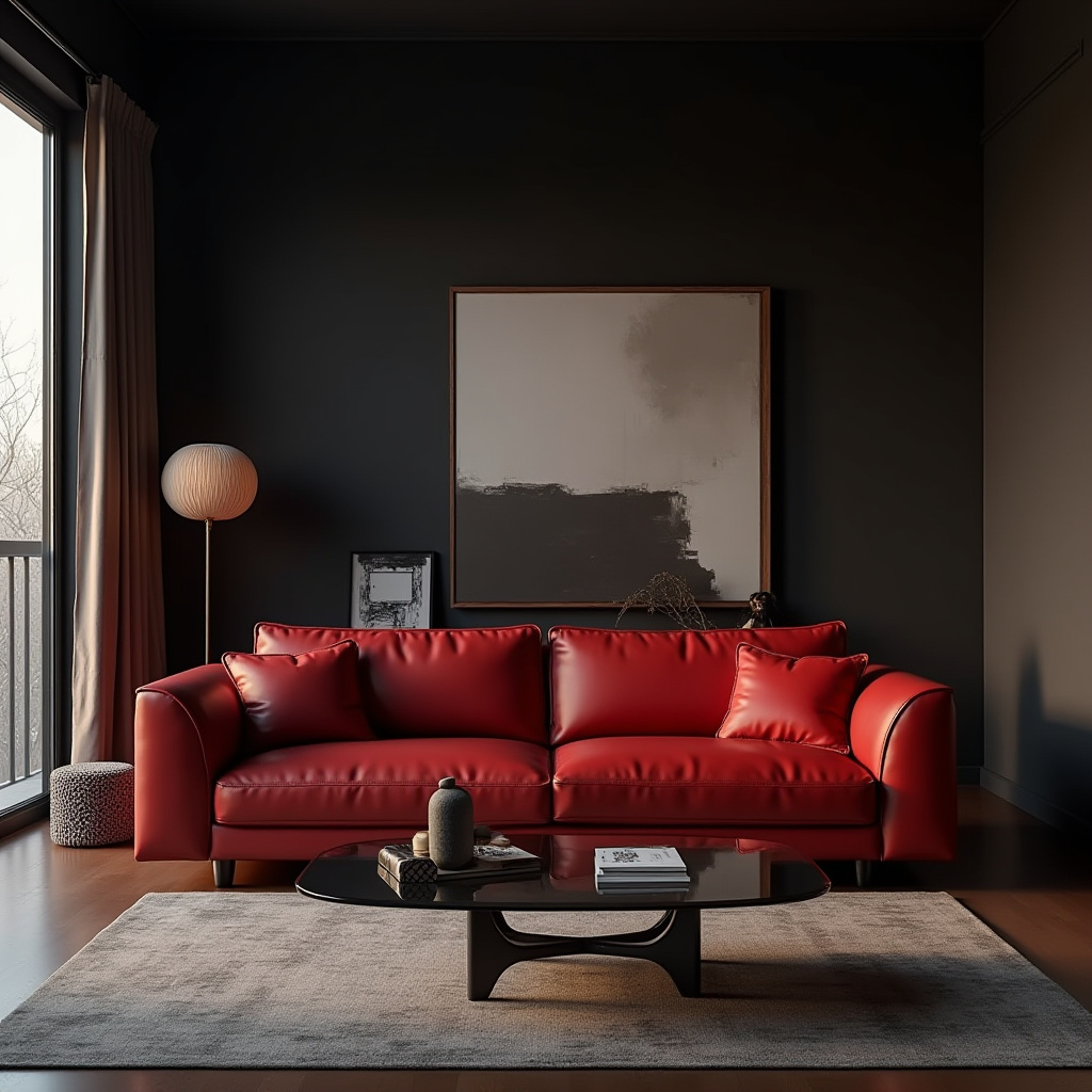 Red Couch Living Room 24