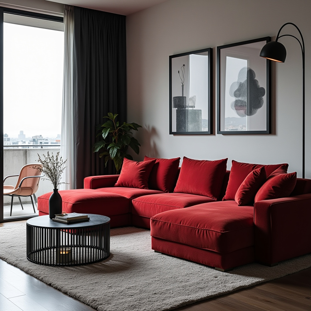 Red Couch Living Room 8