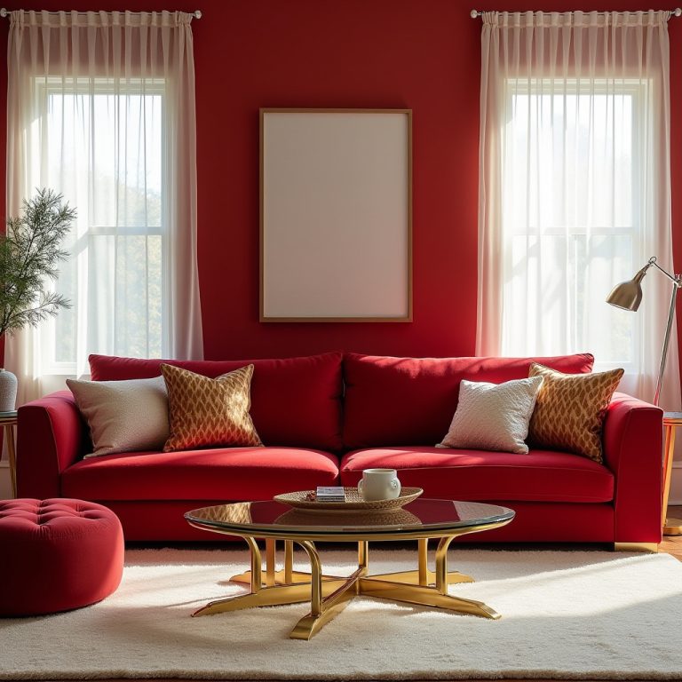 Red Living Room Decor 1
