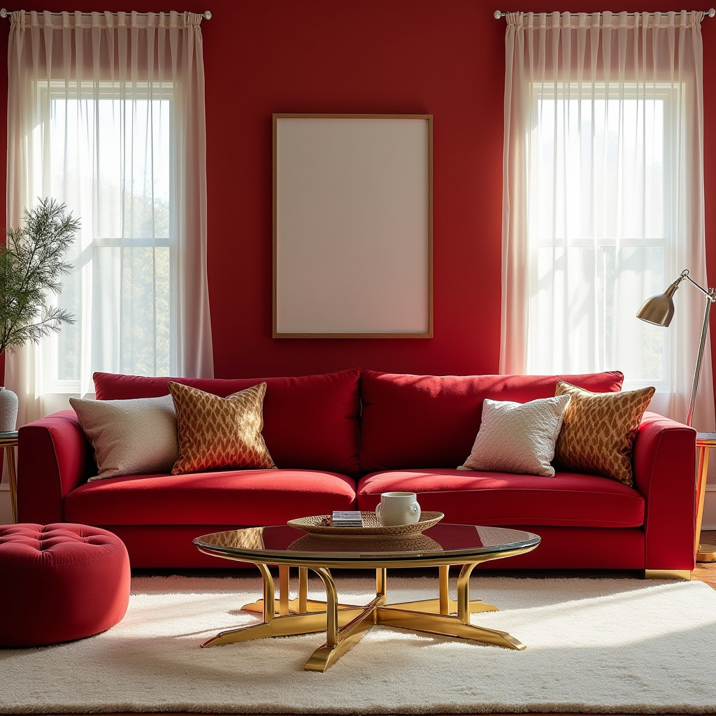 Red Living Room Decor 1