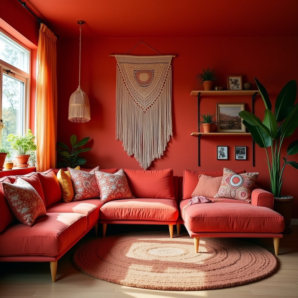 Red Living Room Decor 11