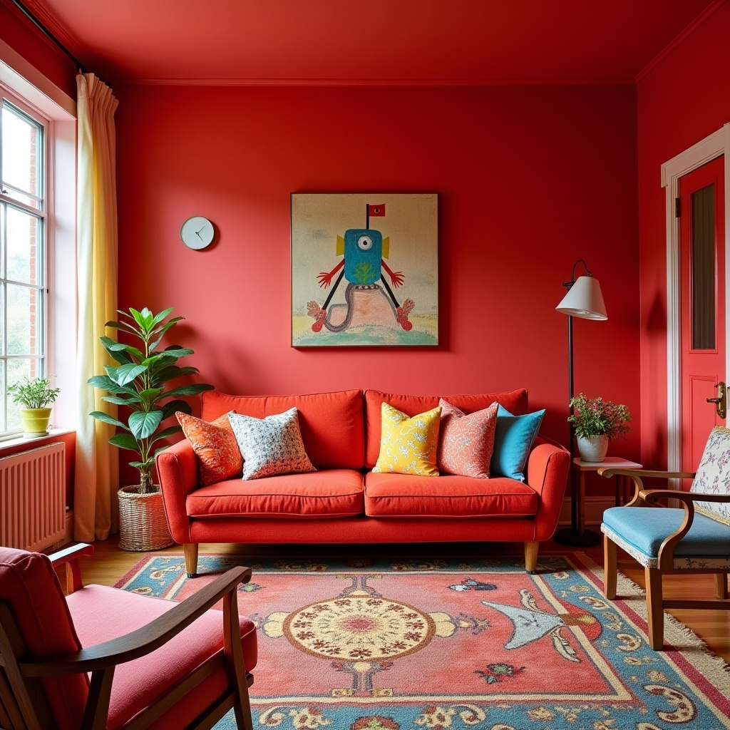 Red Living Room Decor 19