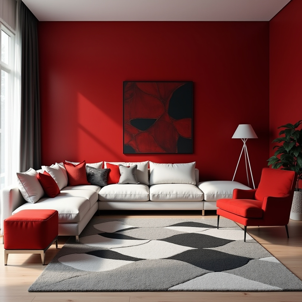 Red Living Room Decor 2