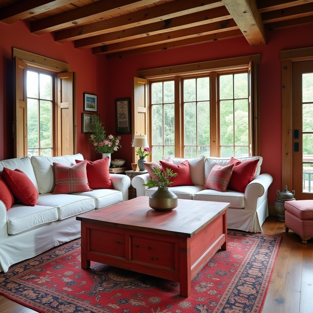 Red Living Room Decor 3
