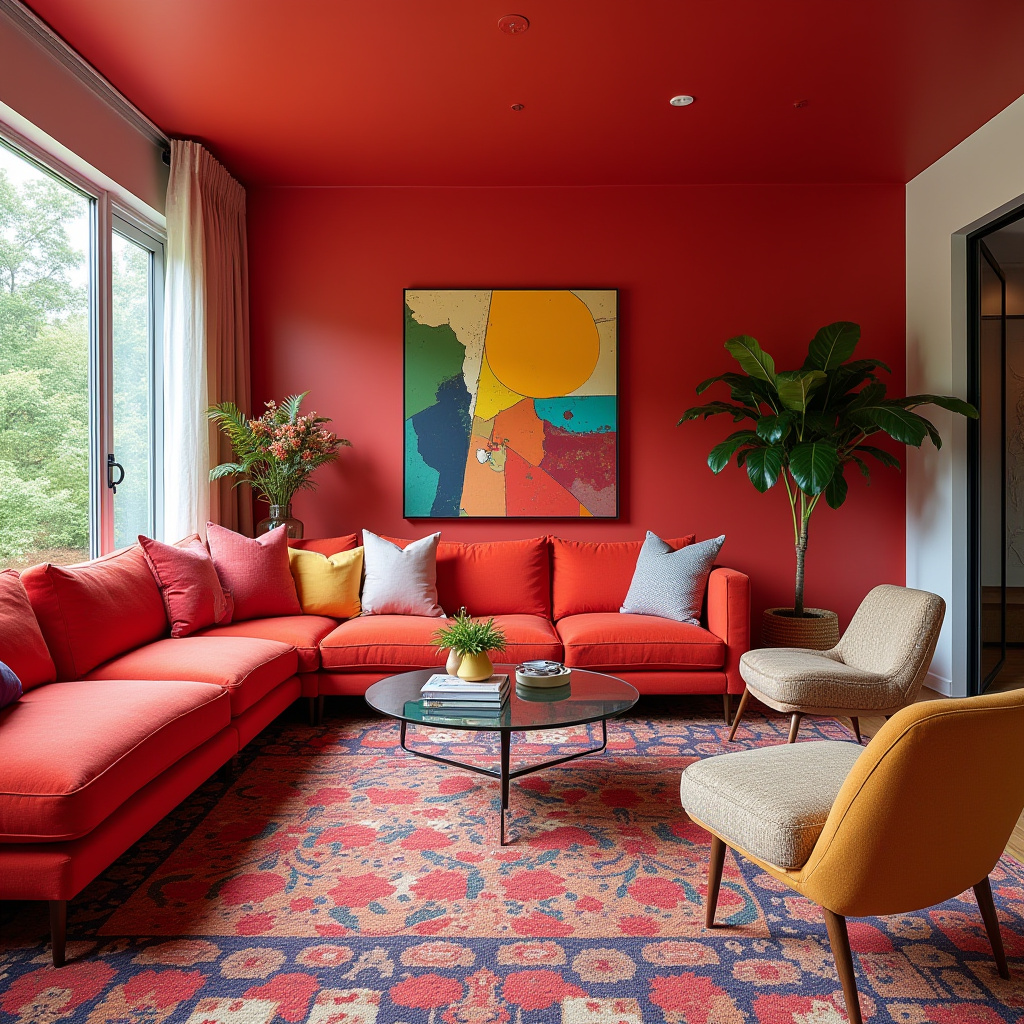 Red Living Room Decor 5