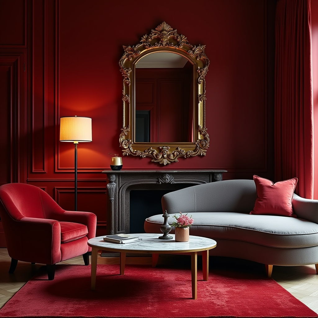 Red Living Room Decor 7