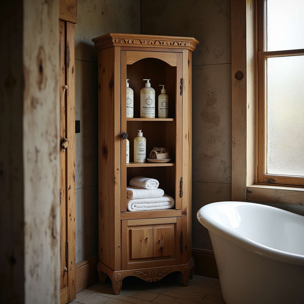 Rustic Bathroom Cabinet 12