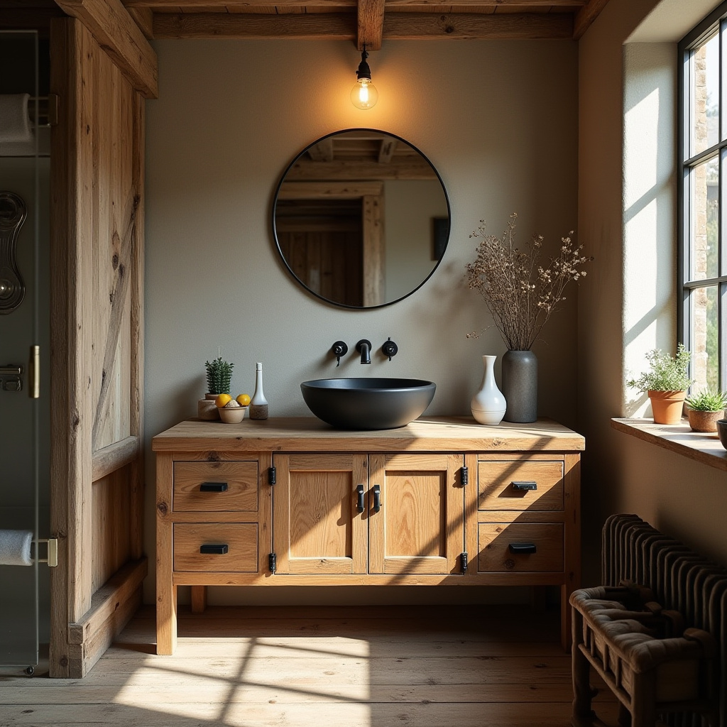 Rustic Bathroom Cabinet 16