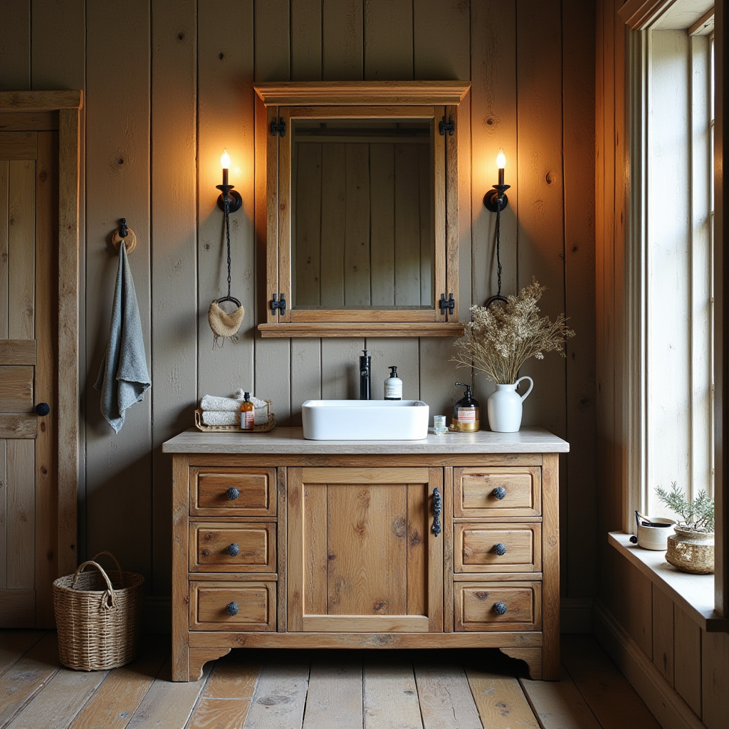 Rustic Bathroom Cabinet 18