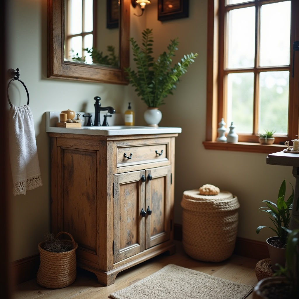 Rustic Bathroom Cabinet 21