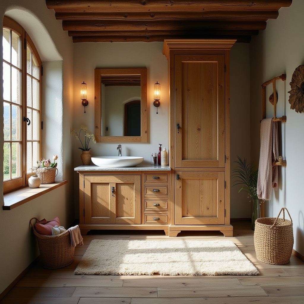 Rustic Bathroom Cabinet 22