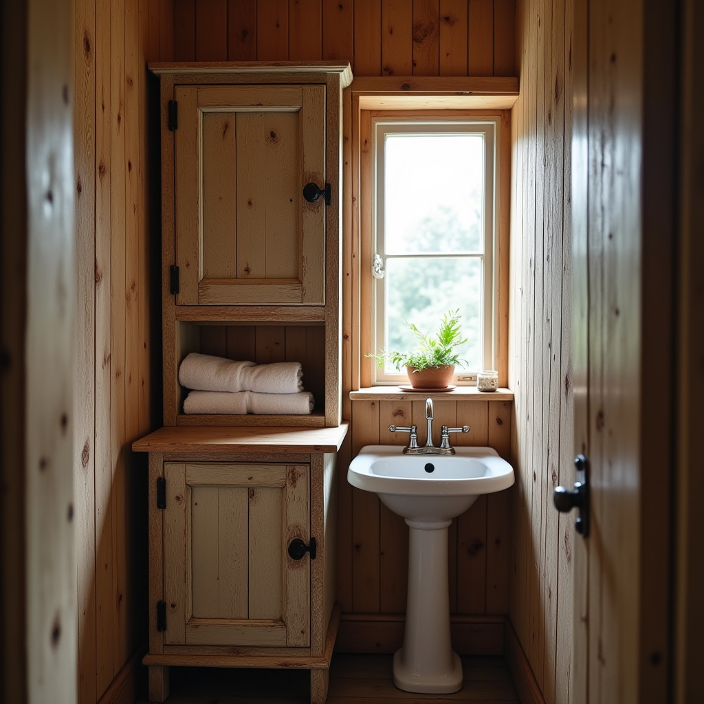 Rustic Bathroom Cabinet 24