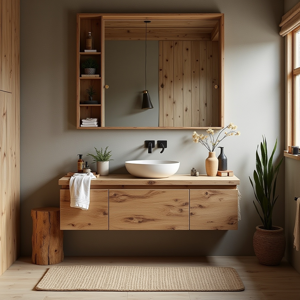 Rustic Bathroom Cabinet 29
