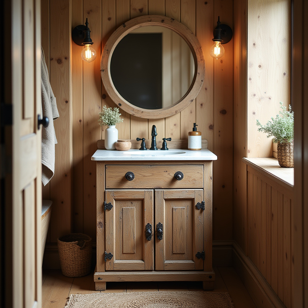 Rustic Bathroom Cabinet 6