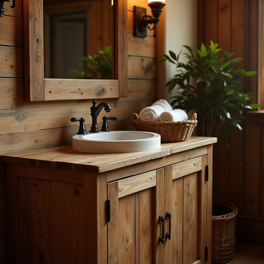 Rustic Bathroom Cabinet 7