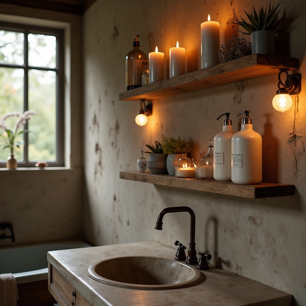 Rustic Bathroom Shelves 12