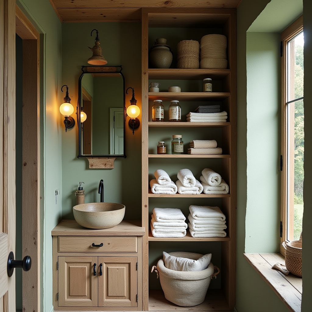 Rustic Bathroom Shelves 13