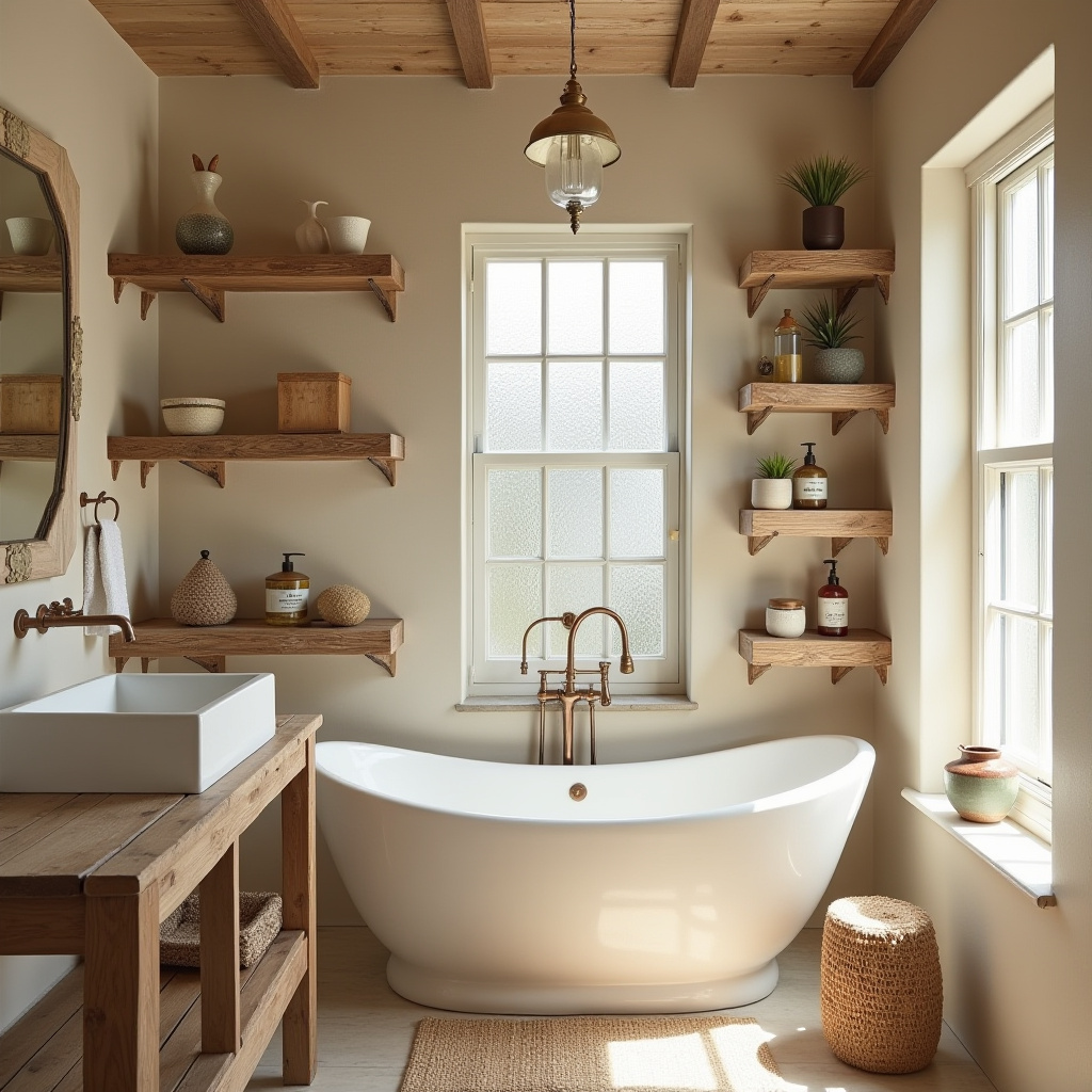 Rustic Bathroom Shelves 14