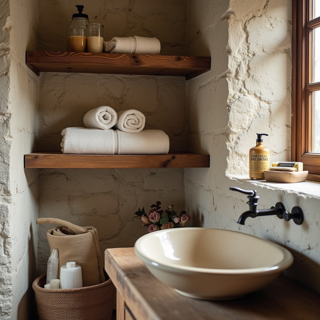 Rustic Bathroom Shelves 17