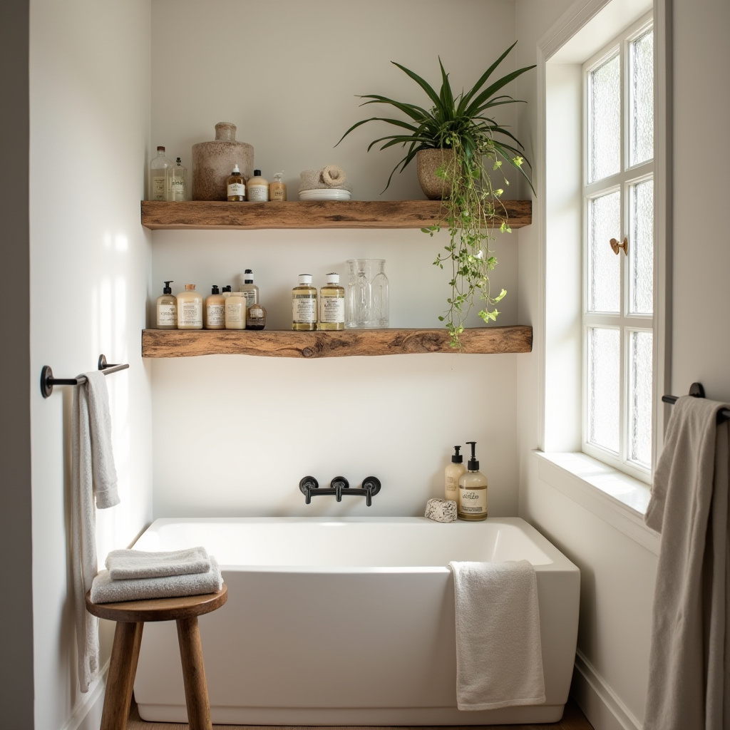 Rustic Bathroom Shelves 18