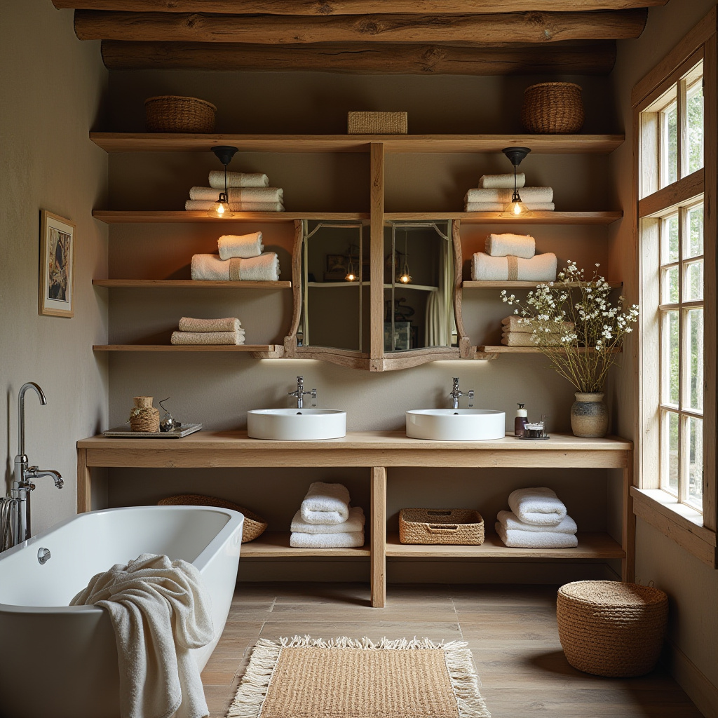 Rustic Bathroom Shelves 19