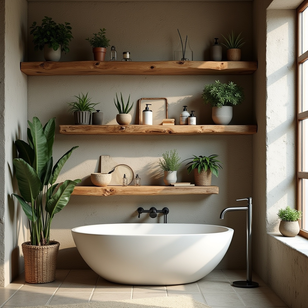 Rustic Bathroom Shelves 20