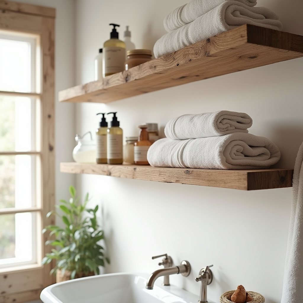 Rustic Bathroom Shelves 22