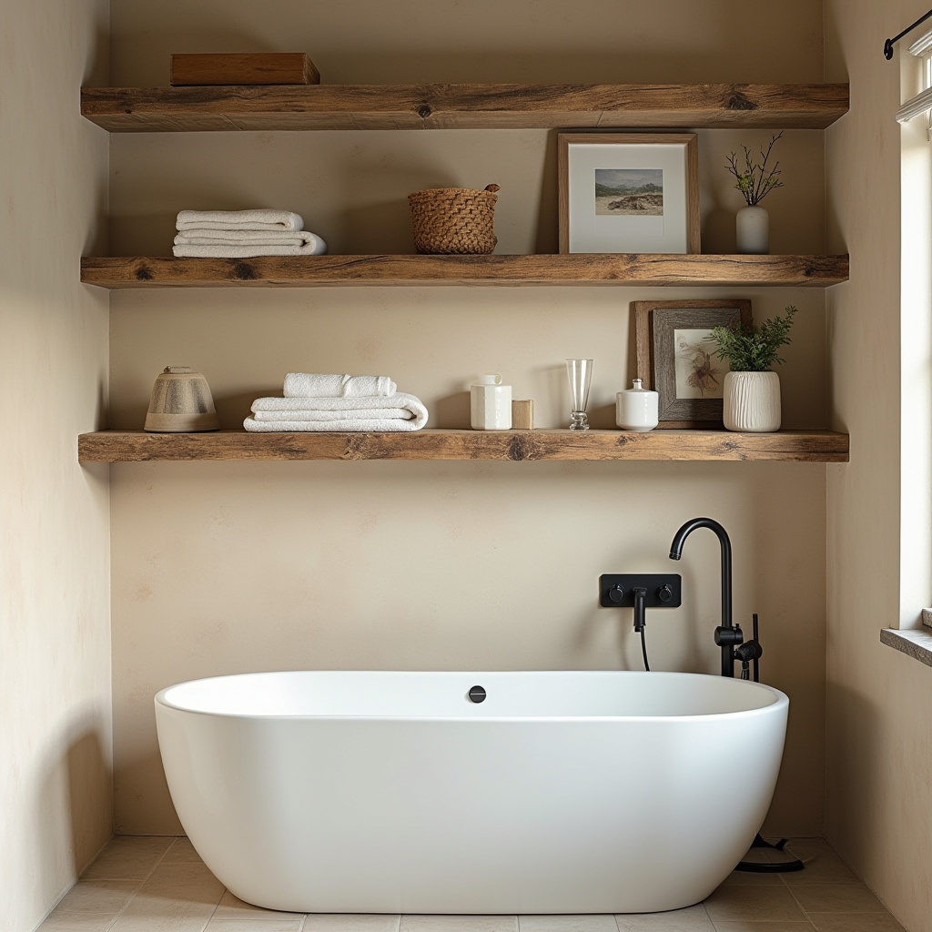 Rustic Bathroom Shelves 24