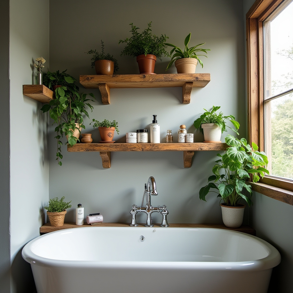 Rustic Bathroom Shelves 25