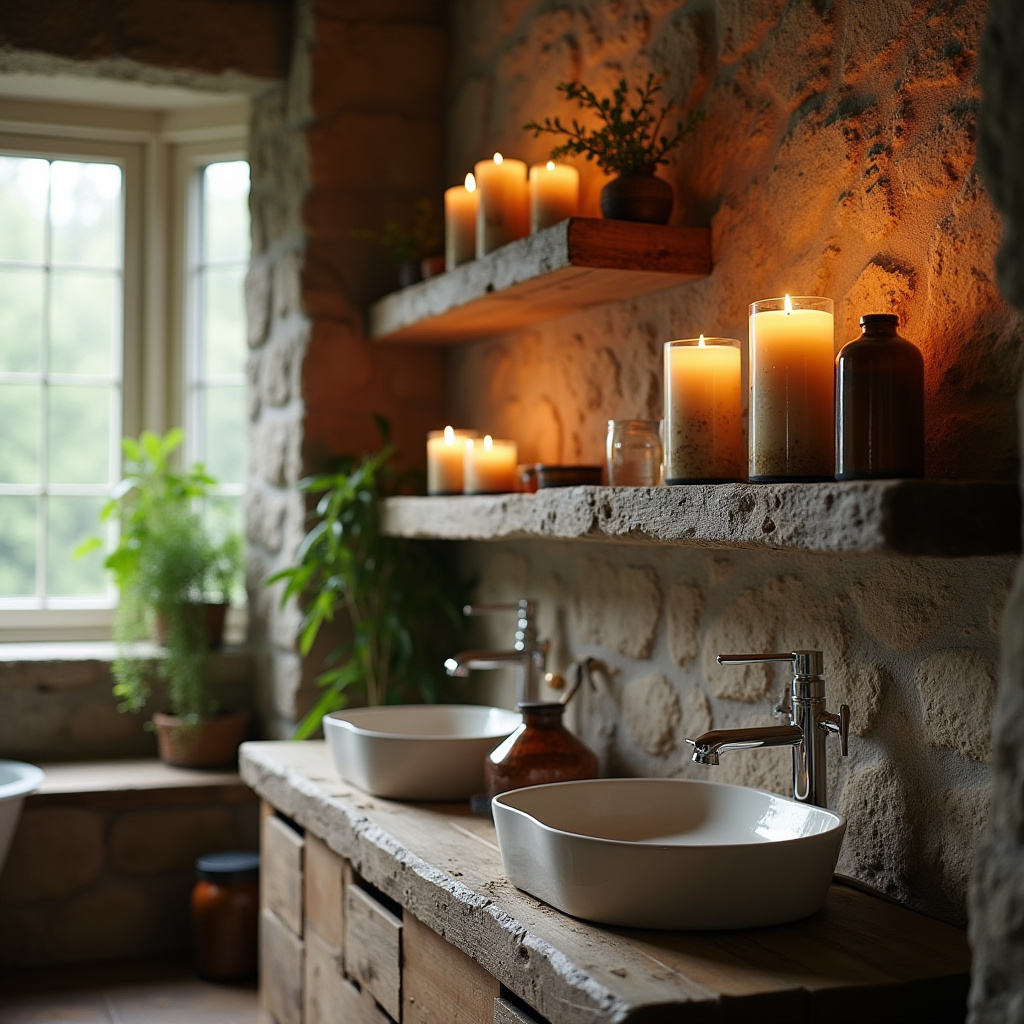 Rustic Bathroom Shelves 26