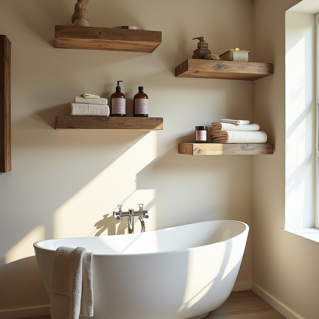 Rustic Bathroom Shelves 30