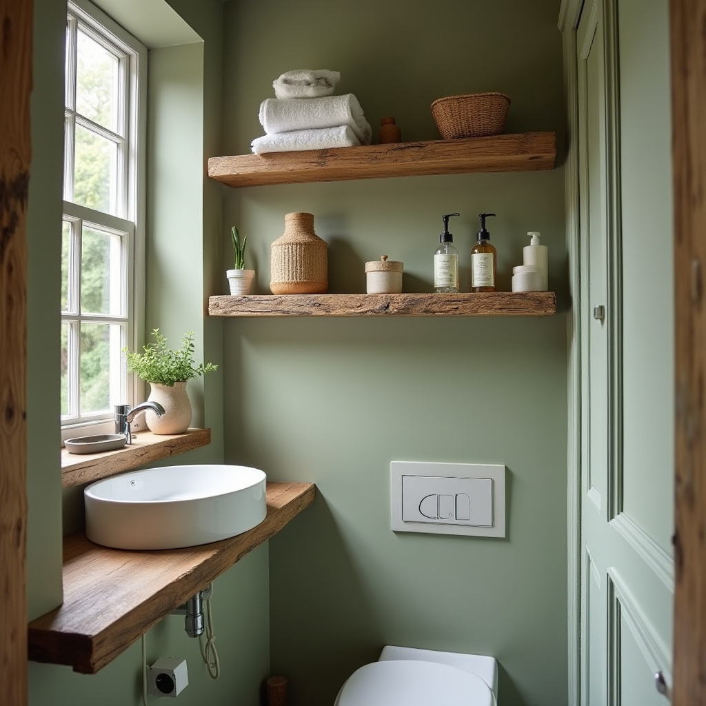 Rustic Bathroom Shelves 8