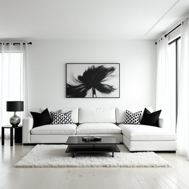 White And Black Living Room Ideas 1