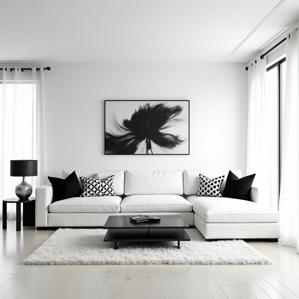 White And Black Living Room Ideas 1
