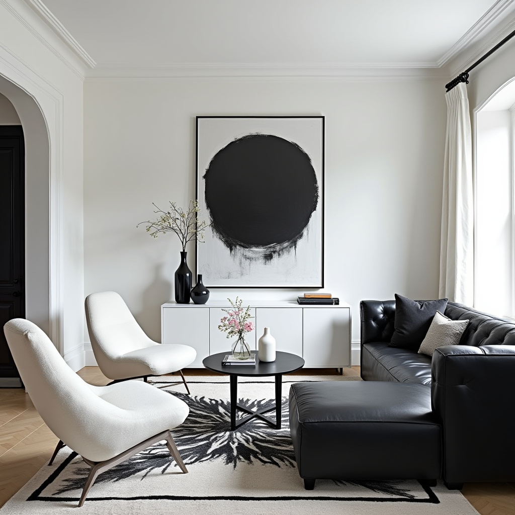 White And Black Living Room Ideas 12