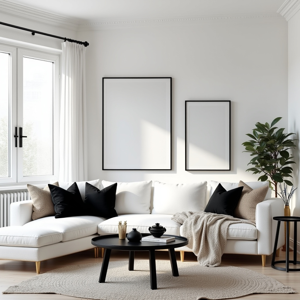 White And Black Living Room Ideas 13