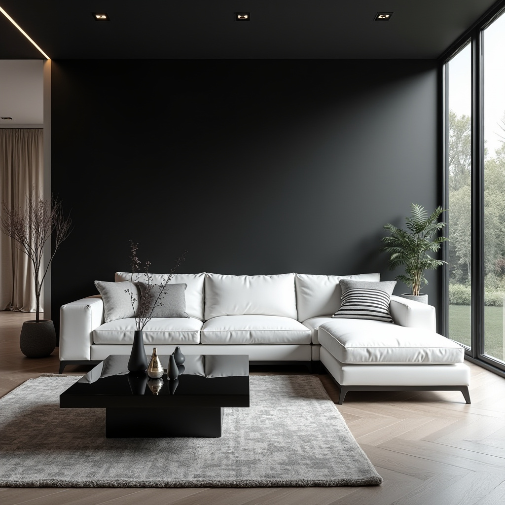 White And Black Living Room Ideas 17