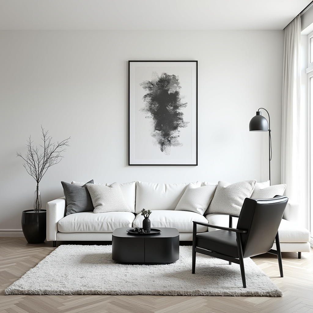 White And Black Living Room Ideas 18