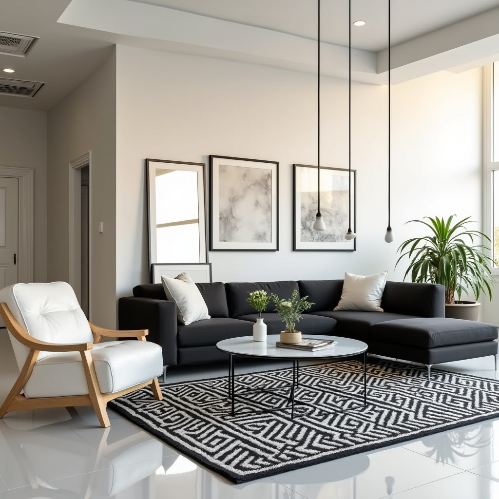 White And Black Living Room Ideas 20