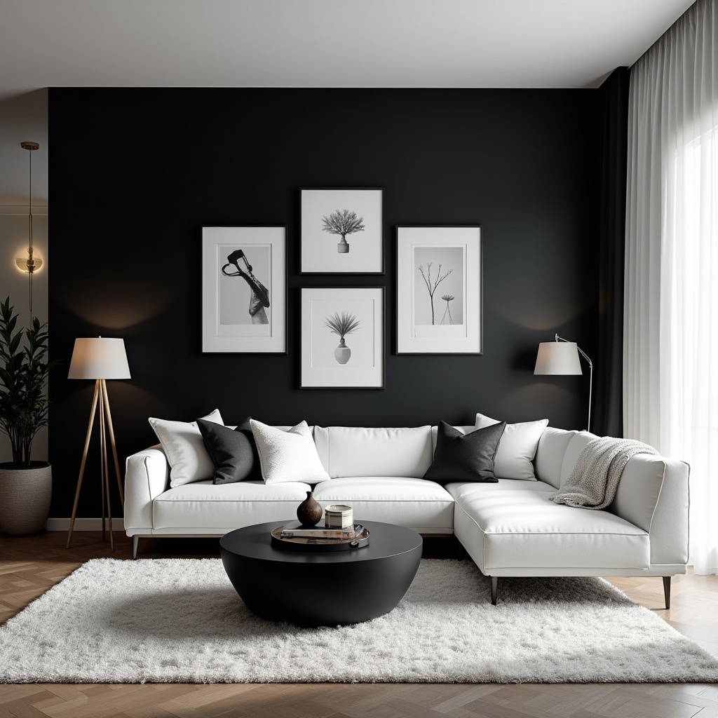White And Black Living Room Ideas 22