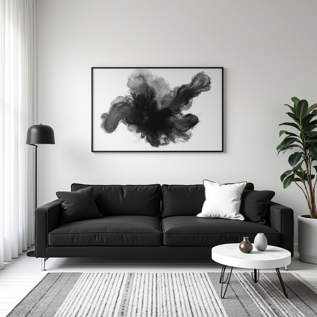 White And Black Living Room Ideas 23