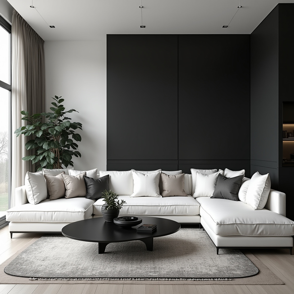 White And Black Living Room Ideas 27