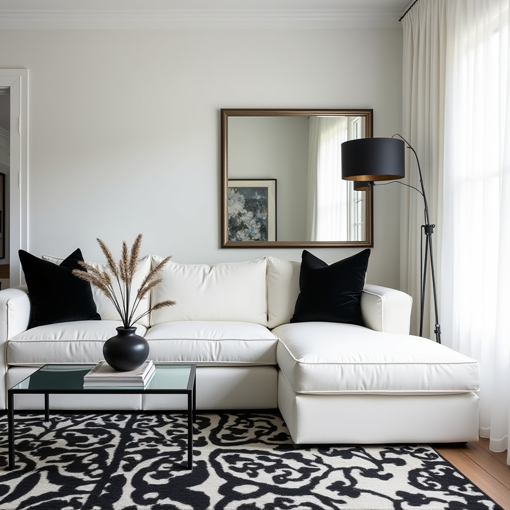 White And Black Living Room Ideas 29
