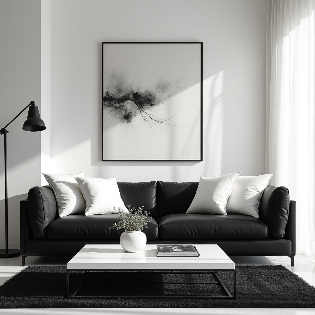 White And Black Living Room Ideas 30